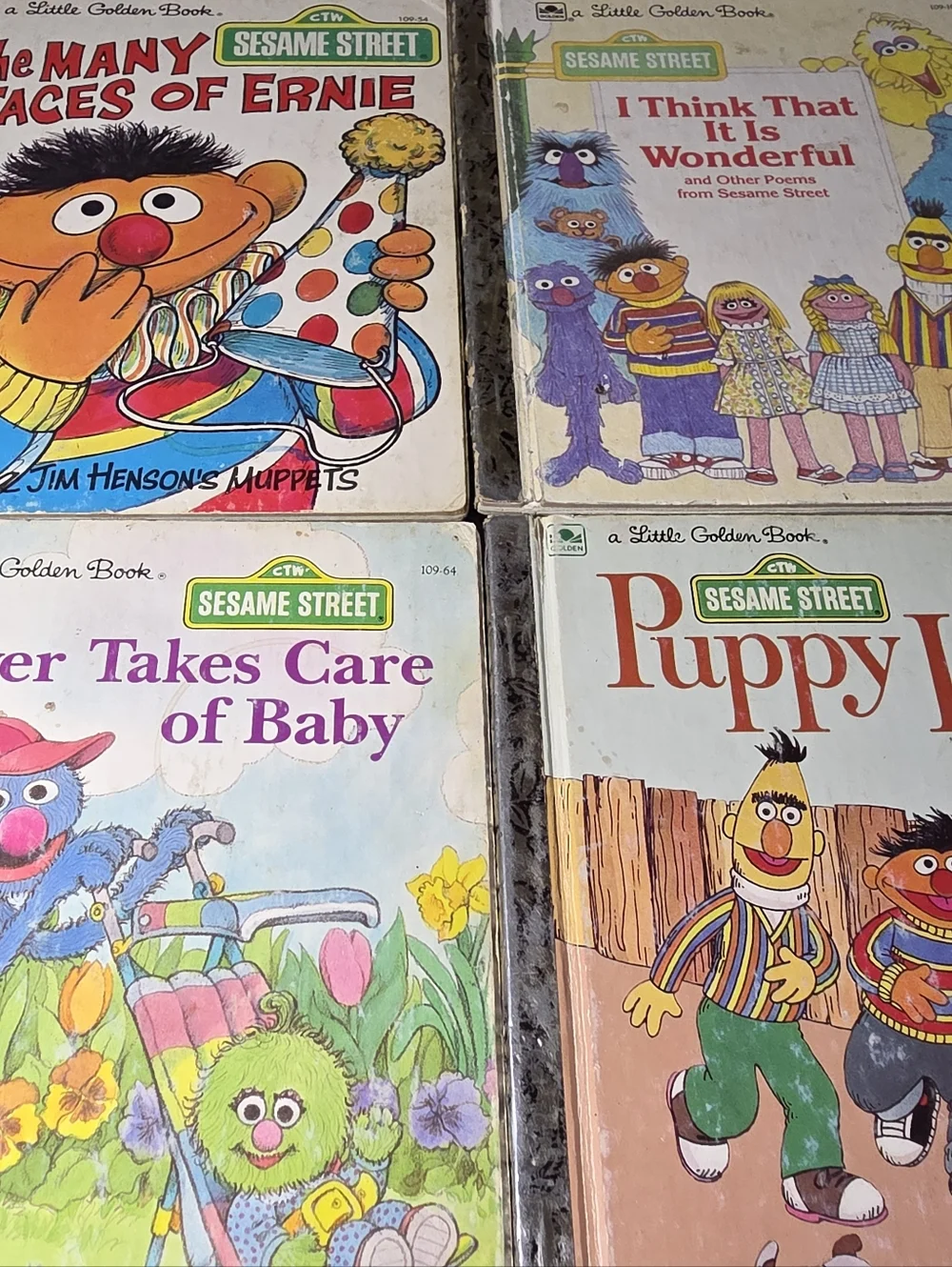 17 Sesame Street Little Golden Books Lot Grover Big Bird Elmo Oscar Bert Ernie - Picture 2 of 5